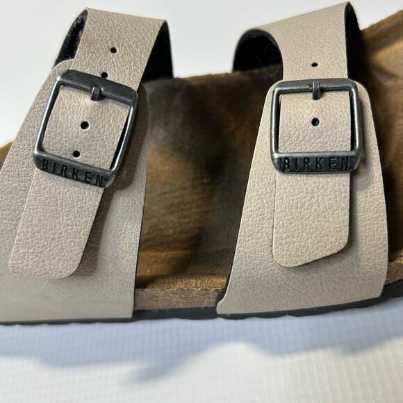 Birkenstock Sandals Women's Sydney Beige Tan Slip On 38 L7 M5 - Picture 4 of 12